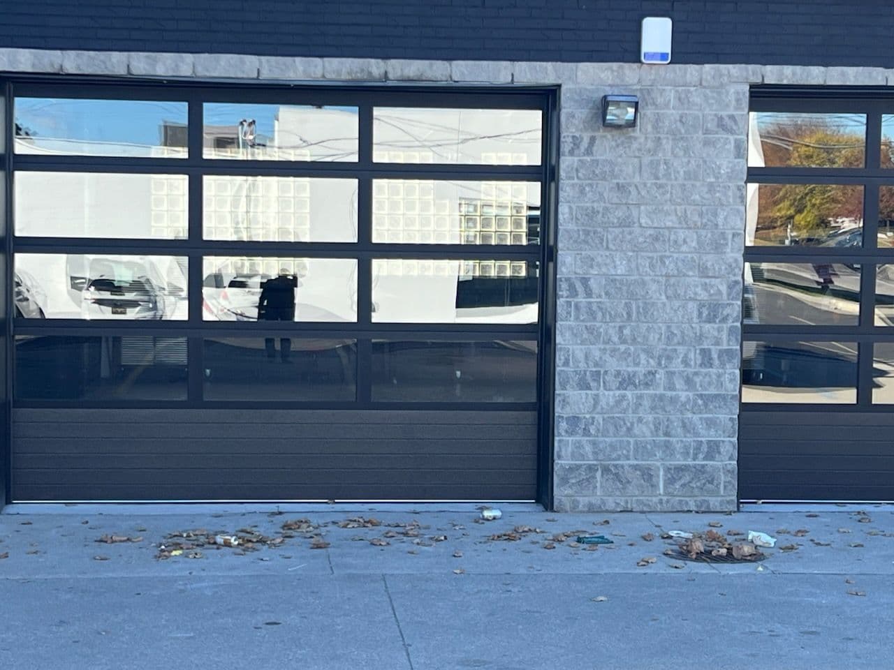 Sleek Glass Garage Doors Elevate Local Business